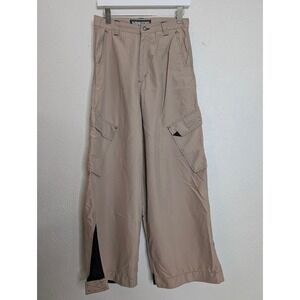 Vintage 90s 00s Breakdown Wide Leg Pants Y2K Parachute Rave Baggy‎ Khaki Size 32